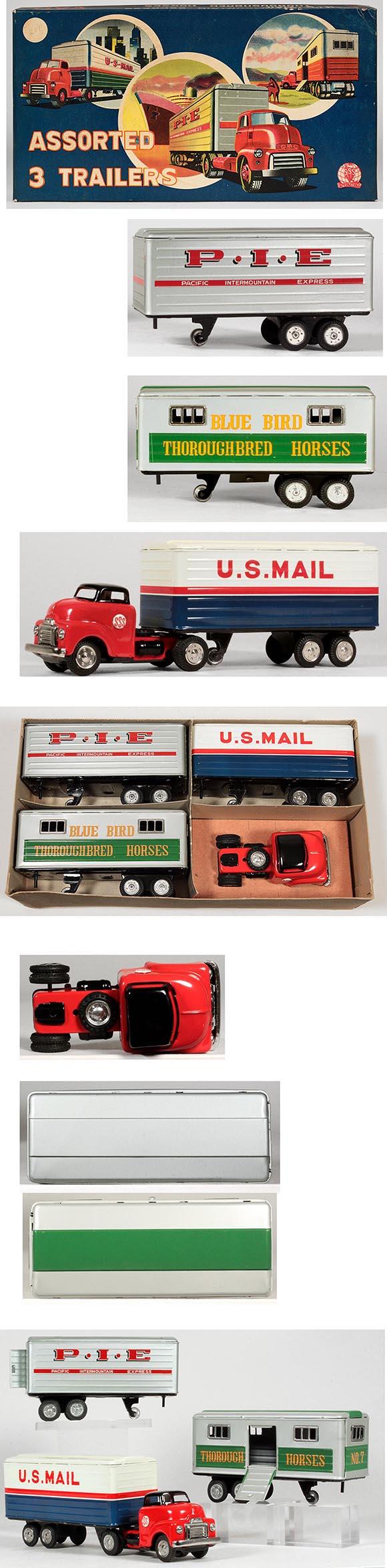 c.1954 Shioji, GMC Tractor Trailer Truck Set in Original Box